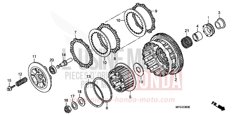 CLUTCH for CB600F Hornet ABS PEARL SIENA RED (R320) from 2010